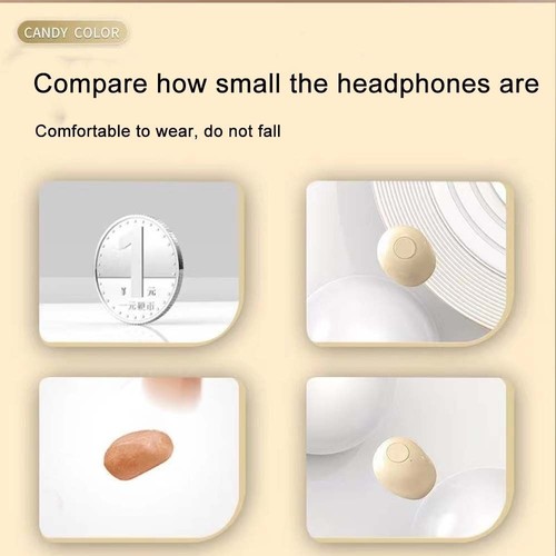 For iPhone For Android Headphones Bluetooth 5.2 Mini Invisible Wireless Headset - Zdjęcie 3 z 9