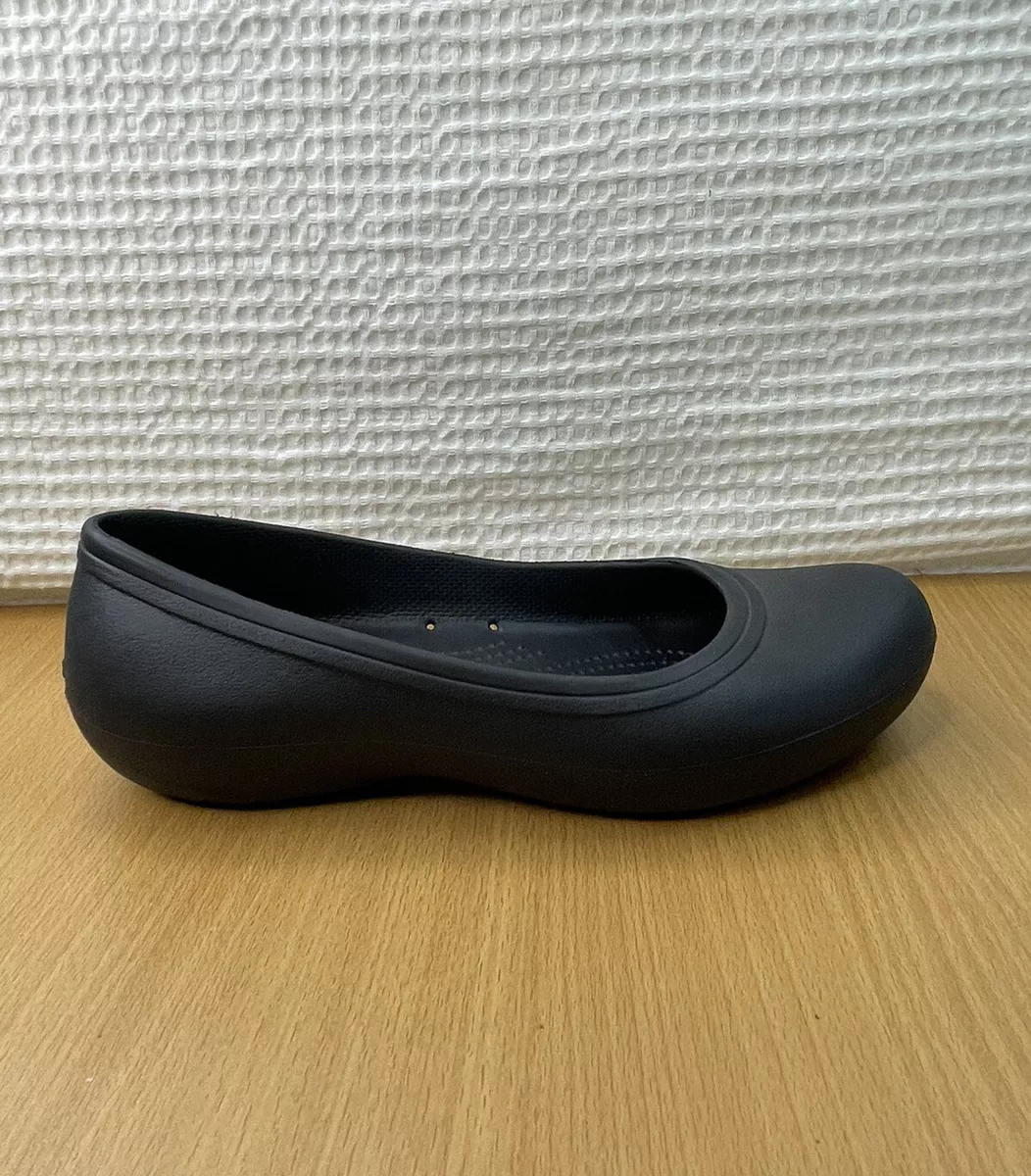 CROCS At Work Iconic Comfort Ballet Flats 205074 Matte Black Women s Size 8
