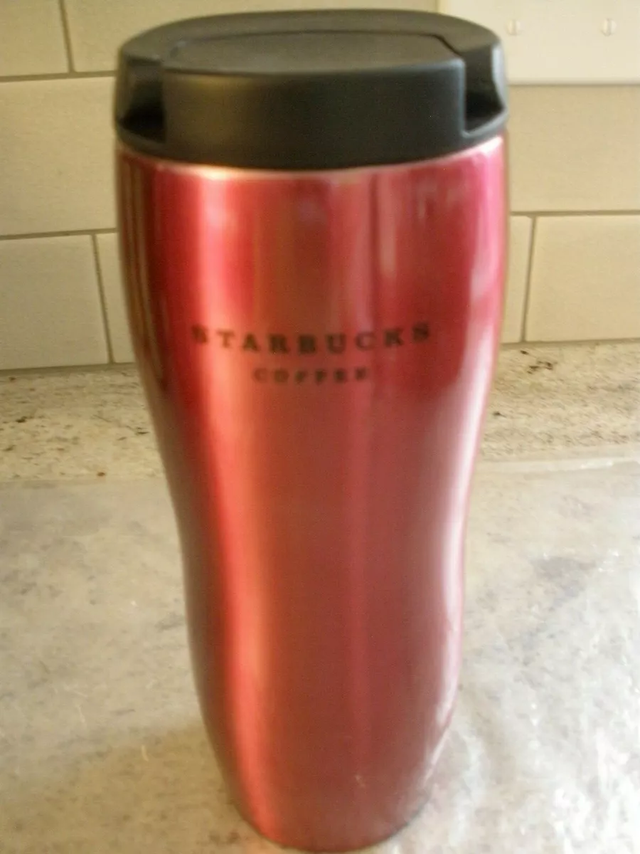 NEW Starbucks Red Stainless Steel Thermos Travel Tumbler 16 oz Coffee Mug  (M41)