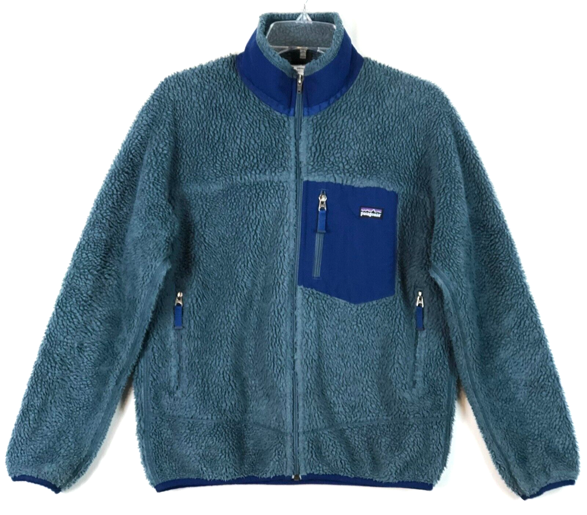 パタゴニア Patagonia Retro-X Deep Pile Fleece Jacket Kids XL Blue Pocket 2009