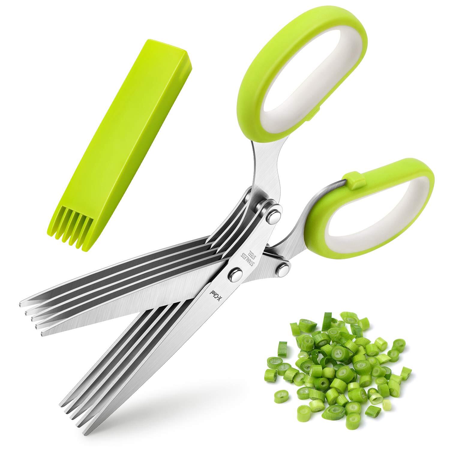 5-Blade Herb Scissors - Multipurpose Kitchen Shears for Safe & Easy Cutting-image
