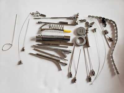 Lot Of 35 Suction Tubes, Cannulas, Obturators, Drill Bits, Taps Instruments