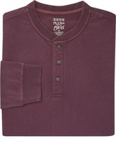 NWT - JOS A BANK Men's 1905 TAILORED FIT HENLEY KNIT Burgundy L/S SHIRT -  L