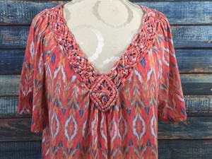 White-Stag-womens-multicolor-short-sleeve-blouse-size-XL-16-18