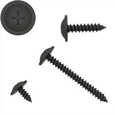 AUPROTEC Tornillos de chapa cabeza plana con disco ranura en cruz negro galvanizado 3,9 - 4,8 mm
