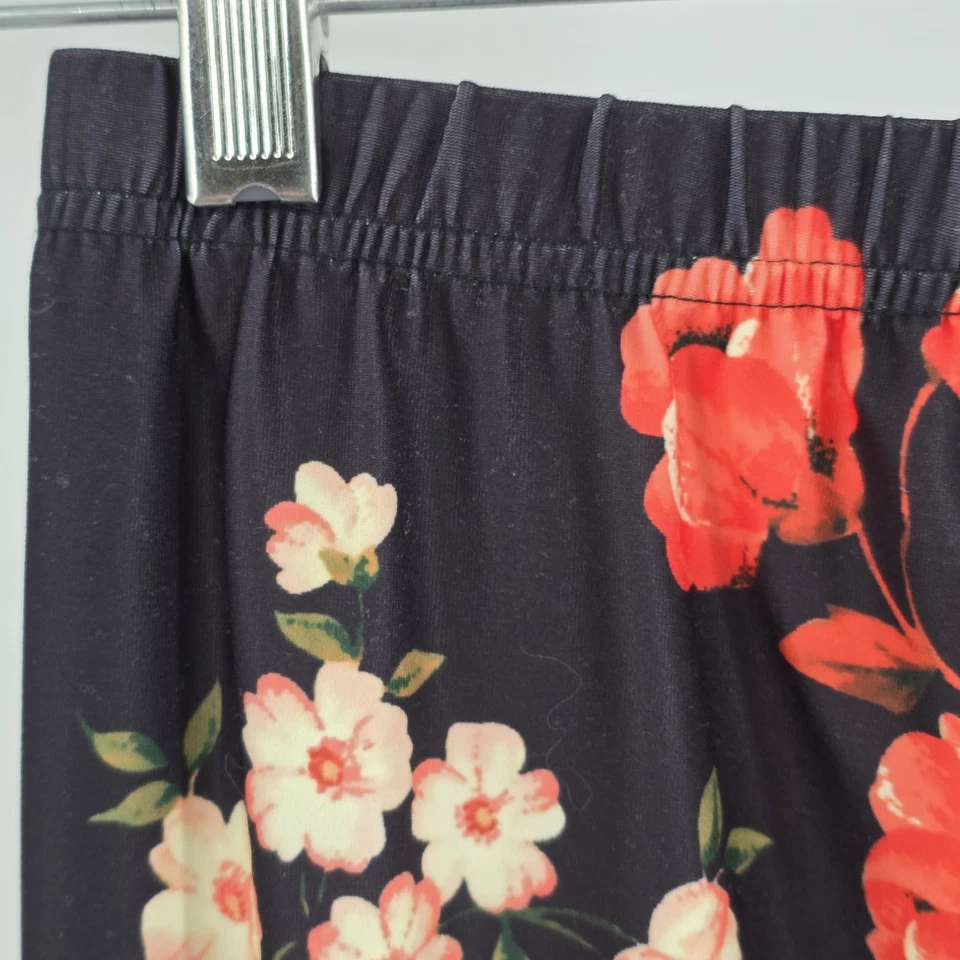LILY by Firmiana Fashion Red Pink Floral Black Leggings XS 95 % Polyester China Foto 3 de 4