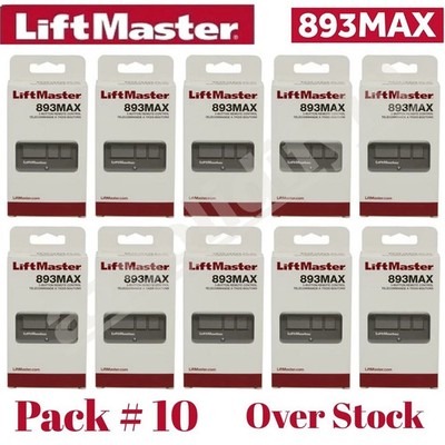 10 Pack 893MAX 3 Button LiftMaster Visor Remote Control Garage Door Opener