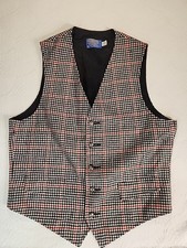 Vintage Pendleton Men s Houndstooth Virgin Wool Button Vest