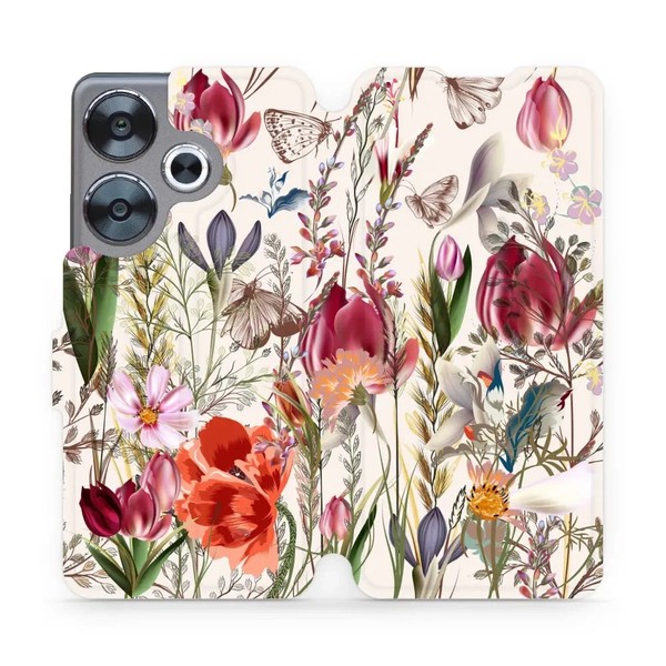 HandyhüLle Mit Klappe FüR Xiaomi Poco F6 Mobiwear Case Cover Etui Blumenstrauß-image