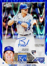 2023 TOPPS CHROME BLUE RAYWAVE REFRACTOR /150 ROOKIE AUTO BREWER HICKLEN ROYALS