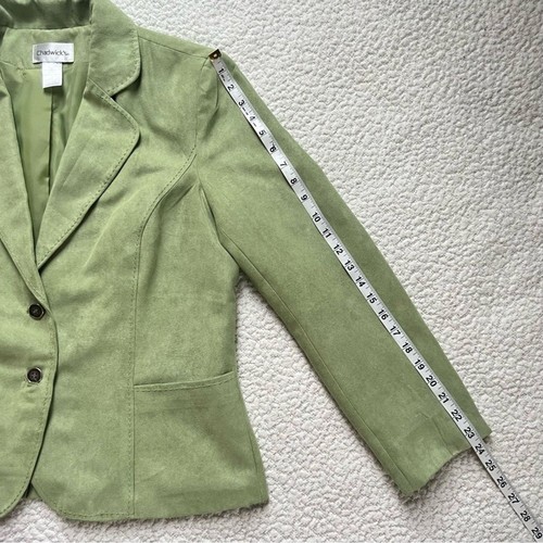 Chadwicks Pitachio Washable Microsuede Lined Button Career Casual Blazer SZ 14 - Picture 6 of 10