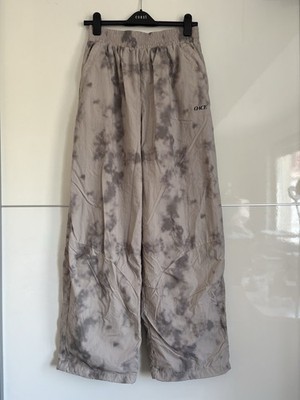 Neue Pulse Marble Track Pants von Oace M 38 grau beige Hose Highwaisted Wide Leg