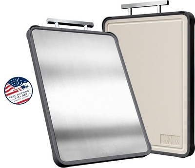 Tabla de cortar de acero inoxidable, de titanio de doble cara para cocina