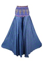 Boho Palazzo Pant Handcrafted Wide-Leg Recycled Purple Silk Sari Pants SM