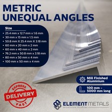 Aluminium Unequal Angle Bar, 90° L-Profile – 25.4–100mm – 1 Metre – 6063-T6
