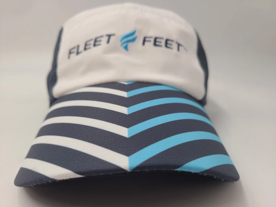 Flota Feet Headsweats 5 Paneles Ajustable Sombrero Gorra Correr Hombres Mujeres Blanco Azul Foto 2 de 4