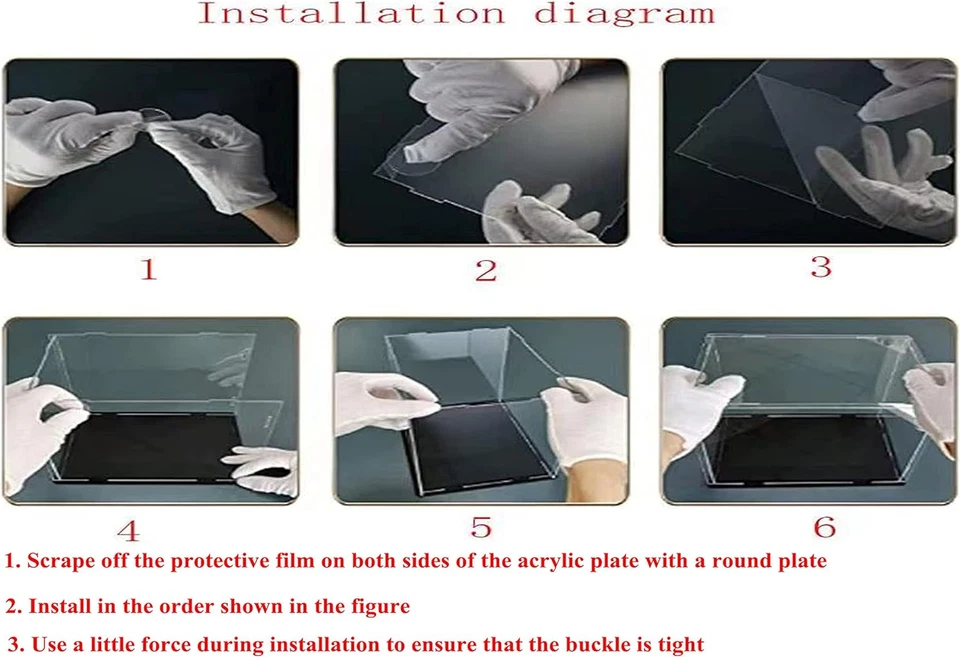 Aprire La Vetrina Acrilica Trasparente Con Base Bianca, Protezione Antipolvere p - Immagine 2 di 4