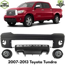Front Bumper Cover Primed Plastic Fog Lights Kit For 2007-2013 Toyota Tundra Front Bumper Cover Primed Plastic Fog Lights Kit For 2007-2013 Toyota Tundra