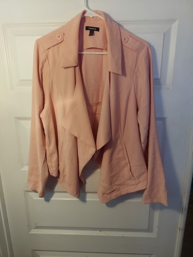 Torrid Womens Peach Blazer Jacket Drape Front Pockets Size 2X