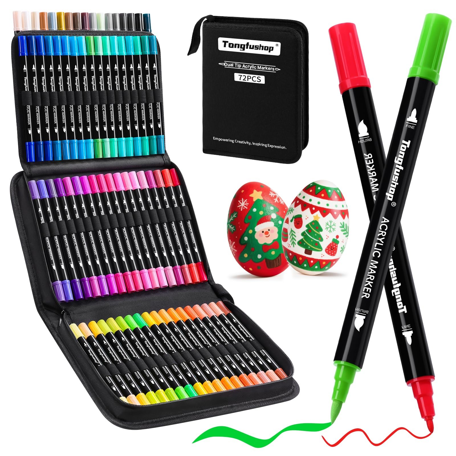 Tongfushop 72 Colors Acrylic Paint Markers, 1 Count (Pack of