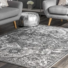 Maryanne Transitional Medallion Accent Rug, 3x5, Grey