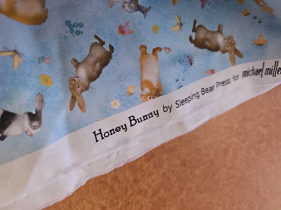 2/3 Yd Honey Bunny Michael Miller Children Cotton Bolt End - Image 2 of 2