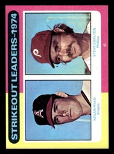 1975 Topps Mini Baseball K Ldr Nolan Ryan / Steve Carlton #312 NM/MT oc