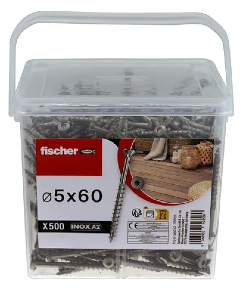 Fischer Viti Decking Inox A2 5x60 - Il Secchio da 500 per la tua Oasi