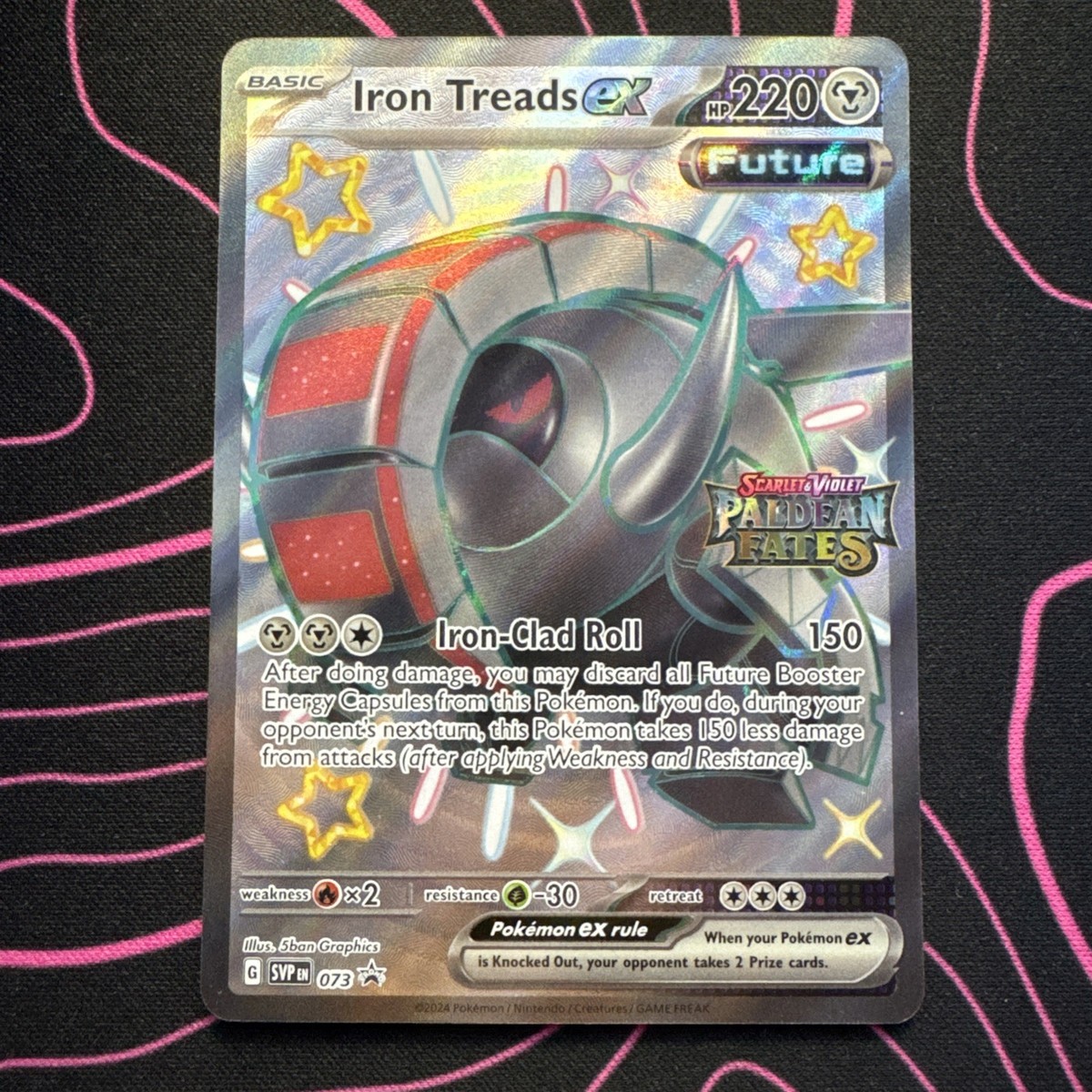 iron treads pokemon card price Trading Game: Paldean Fates Tin (Assortment) Placeholder Image Provided Iron Treads EX Ultra Rare
