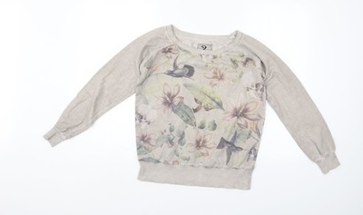 S_Ponder Damen Pullover Sweatshirt Elfenbein Blumen Größe S
