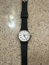 Speidel Watch  Silver Tone With Black Silicon  Nurses Watch Unisex