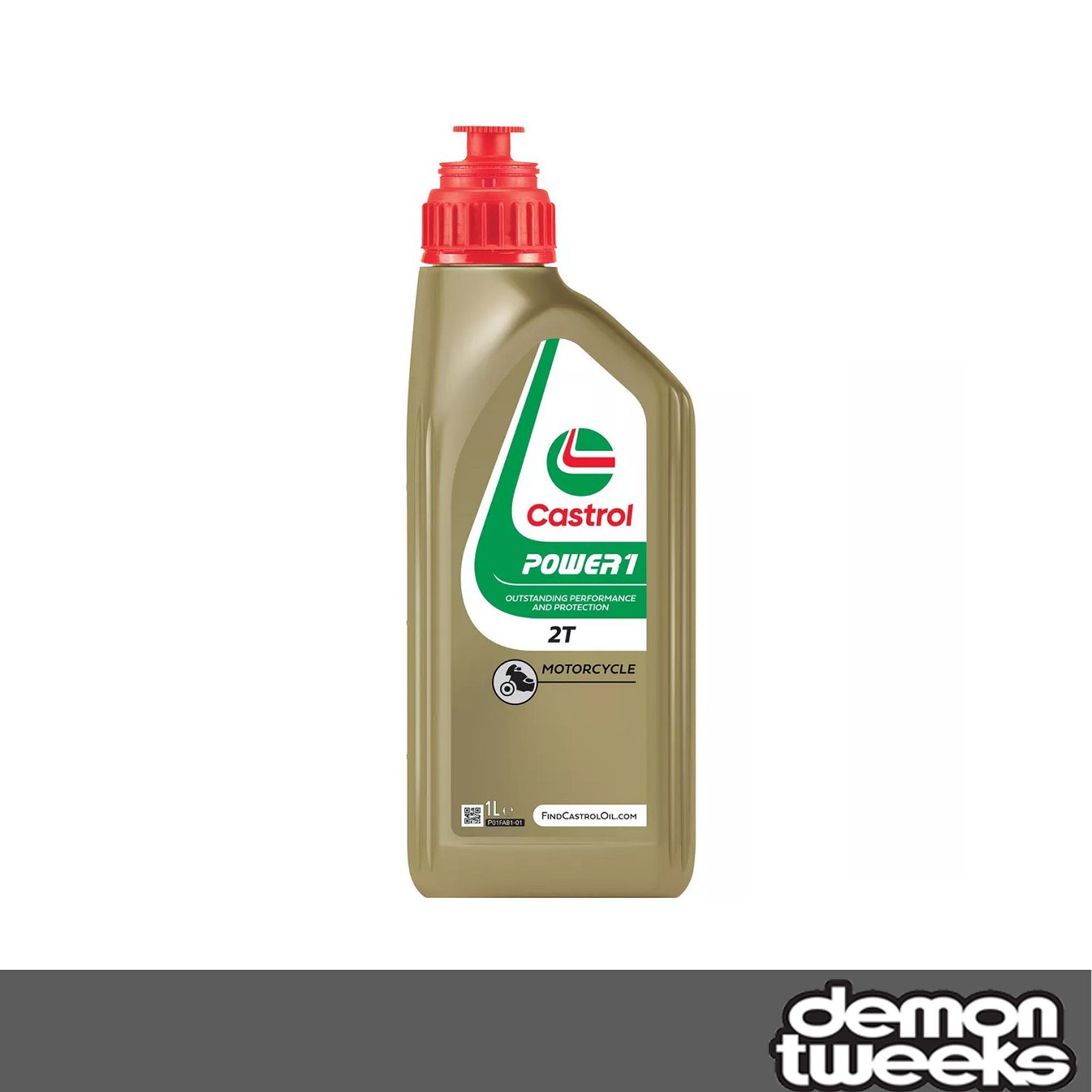 1 x Castrol Power 1 Semi Synthetic 2T Engine Oil - 1 Litre (Motorcycle, Scooter)