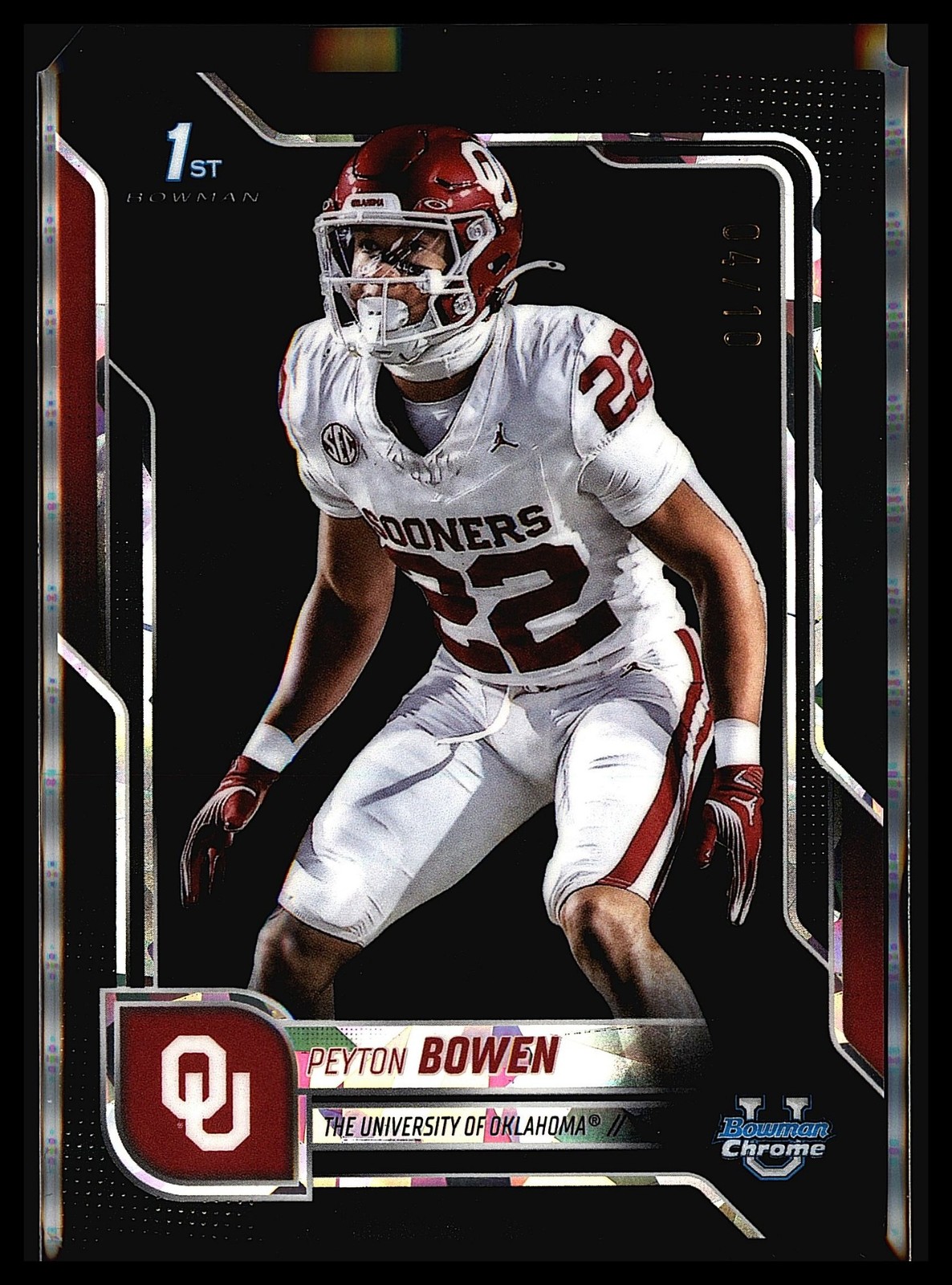 (#111) Peyton Bowen 2025 Bowman University Sapphire (Black /10)