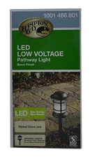 Hampton Bay Black Outdoor Integrated LED Landscape Path Light with Ribbed Glass