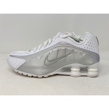 Nike Shox R4 'Metallic Silver' White Sneakers, Size 7 AR3565-101 BNIB