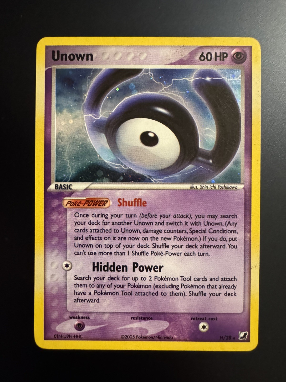 2005 Pokemon Unown H/28 Holo