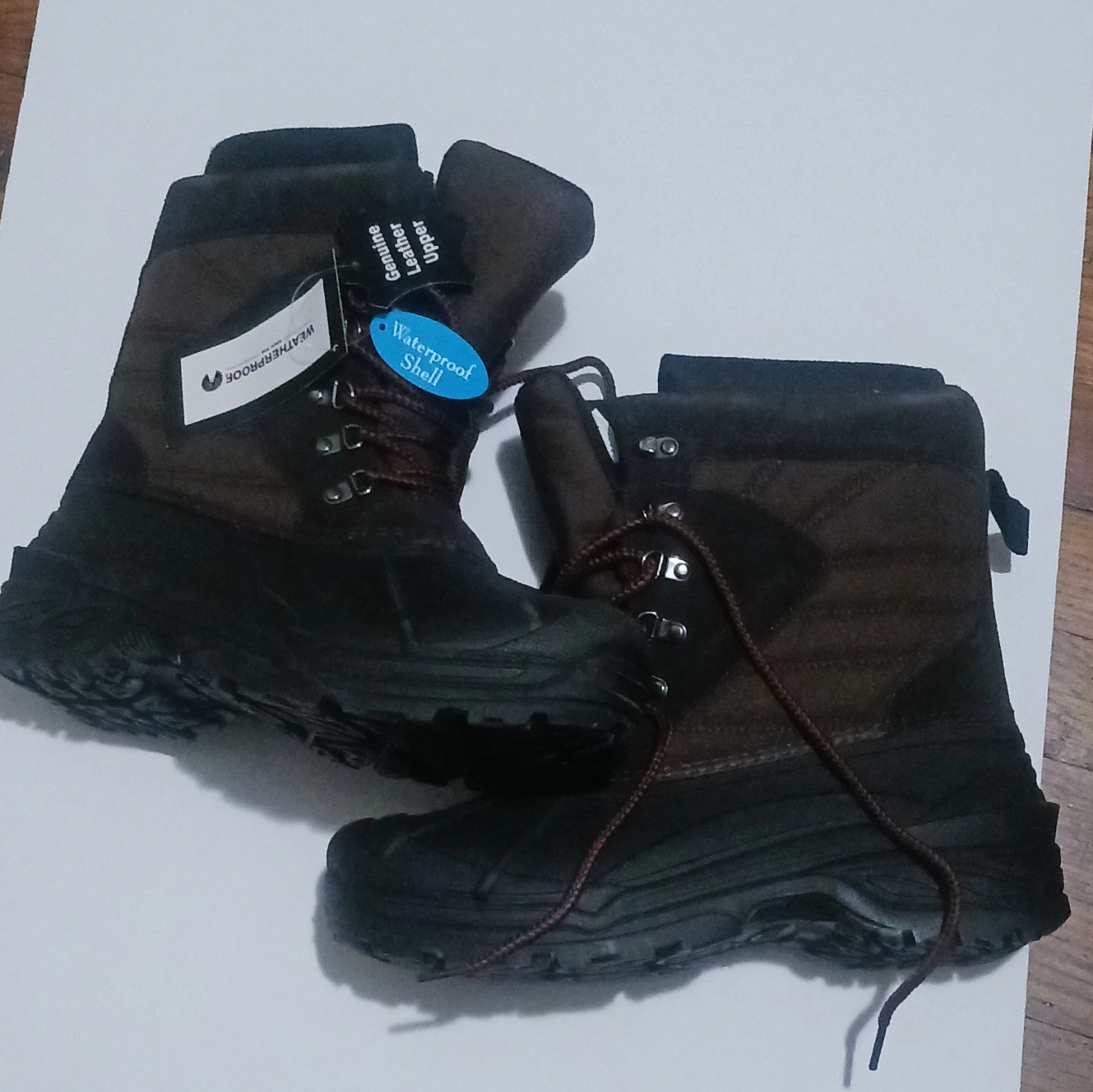 Weatherproof Waterproof Insulated Men's Brown Mid-Calf Snow Boots Size 10M