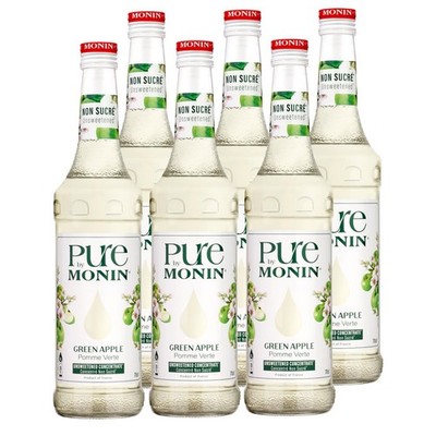 Monin Sirup Pure Green Apple 700ml - Cocktails Milchshakes (6er Pack)