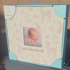 Pearhead My Baby Book Keepsake Memory Album Photo Insert Blue/Beige 10114B