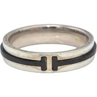 Tiffany & Co. T Ring Sterlingsilber und schwarzes Titan Größe 11 5