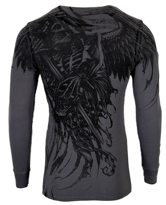 #ad Xtreme Couture by Affliction Men#x27;s Thermal Shirt WLEDING DEATH Biker $29.95