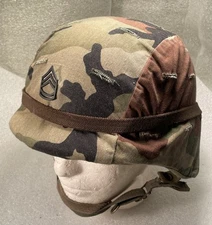 Medium US PASGT Helmet Woodland SSGT BDU Camouflage Cover 1980’s Gentex