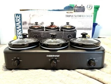 Farberware Triple Slow Cooker 1.5Qt NEW Open Box – Perfect for Christmas Dinners