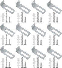 12 Sets White Board Hanging Kit Mounting Bracket L-Shaped Mounting Bracket Plate
