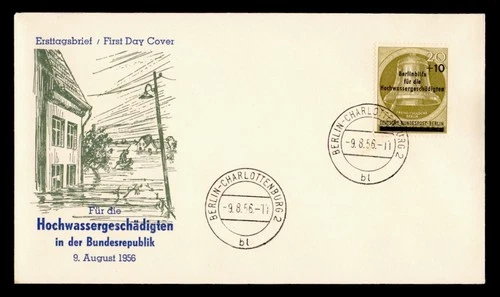 DR WHO 1956 GERMANY FDC BERLIN BELL OVPT SEMI POST M78166