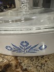 Vtg Corning Cornflower Blue 2 Qt Casserole A-2 Pyrex Lid A9C 8 x 8 x 2.5 in — photo 2