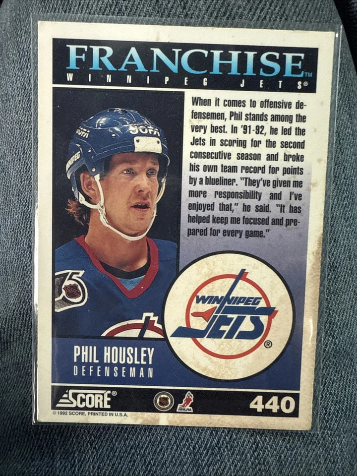 1992-93 Score - Phil Housley #440 Winnipeg Jets - Image 2 of 2