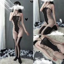 Women Bodysuit Sexy Lingerie Fishnet Body Stocking Babydoll Nightwear Sleepwear
