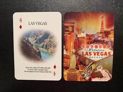 swap playing card   LAS VEGAS   Hoover Dam   FOUR OF DIAMONDS