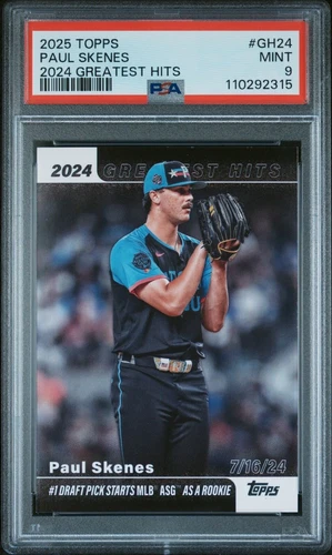 PAUL SKENES 2025 TOPPS '24 GREATEST HITS #GH-24 Rookie PSA 9 Mint